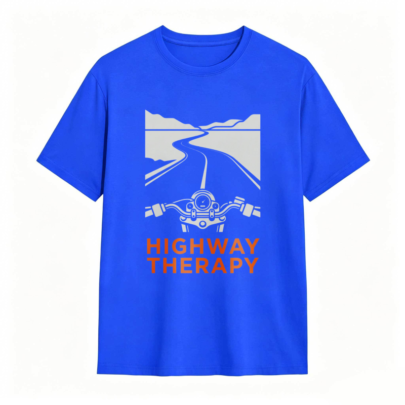 Highway Therapy Motorcycle Road Design T-shirt