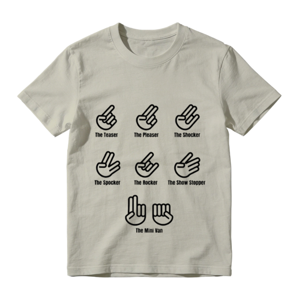 THE SHOCKER, THE SPOCKER, THE MINI VAN Funny hand signals T Shirt, Unisex Cotton 