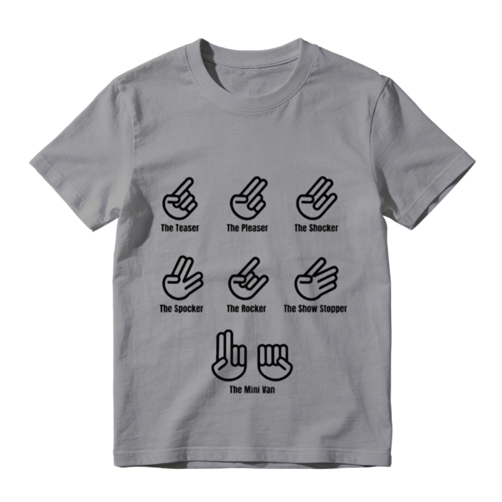 THE SHOCKER, THE SPOCKER, THE MINI VAN Funny hand signals T Shirt, Unisex Cotton 