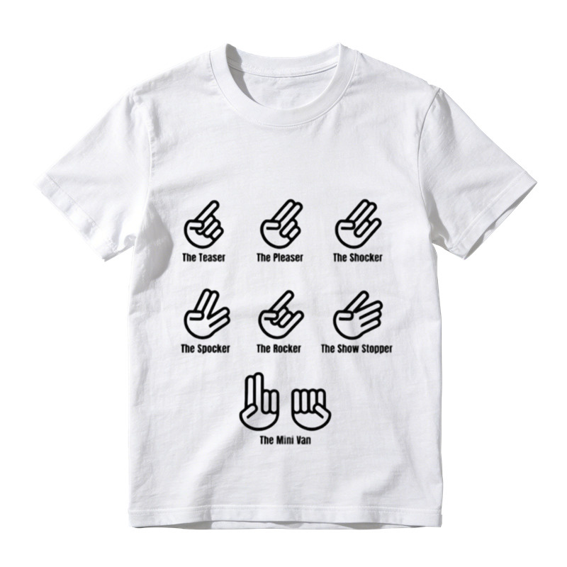 THE SHOCKER, THE SPOCKER, THE MINI VAN Funny hand signals T Shirt, Unisex Cotton 