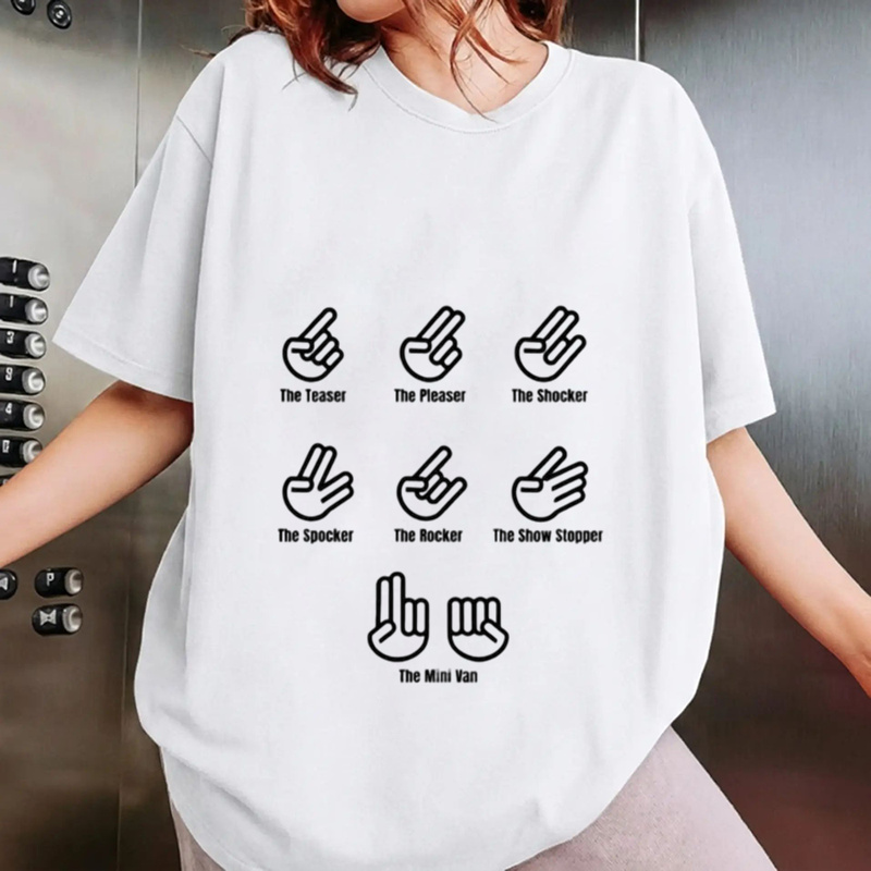 THE SHOCKER, THE SPOCKER, THE MINI VAN Funny hand signals T Shirt, Unisex Cotton 