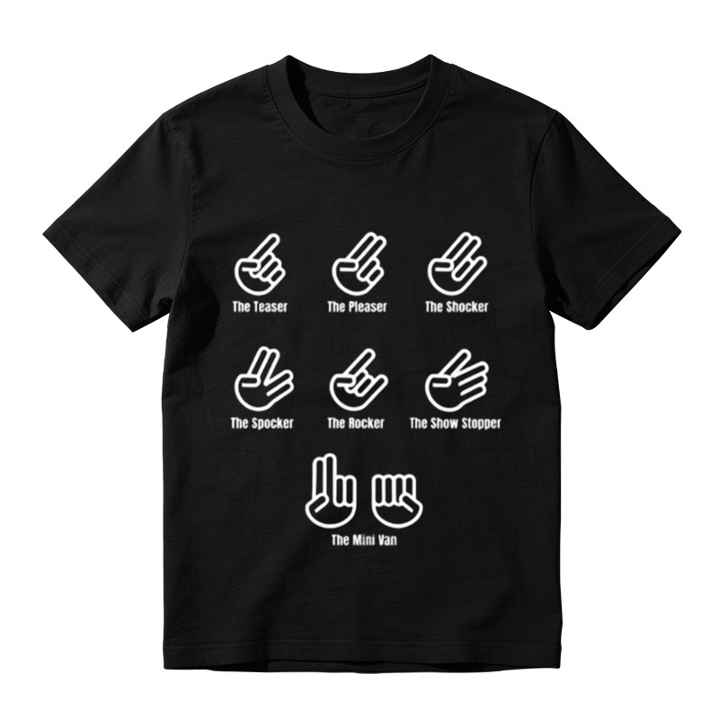 THE SHOCKER, THE SPOCKER, THE MINI VAN Funny hand signals T Shirt, Unisex Cotton 