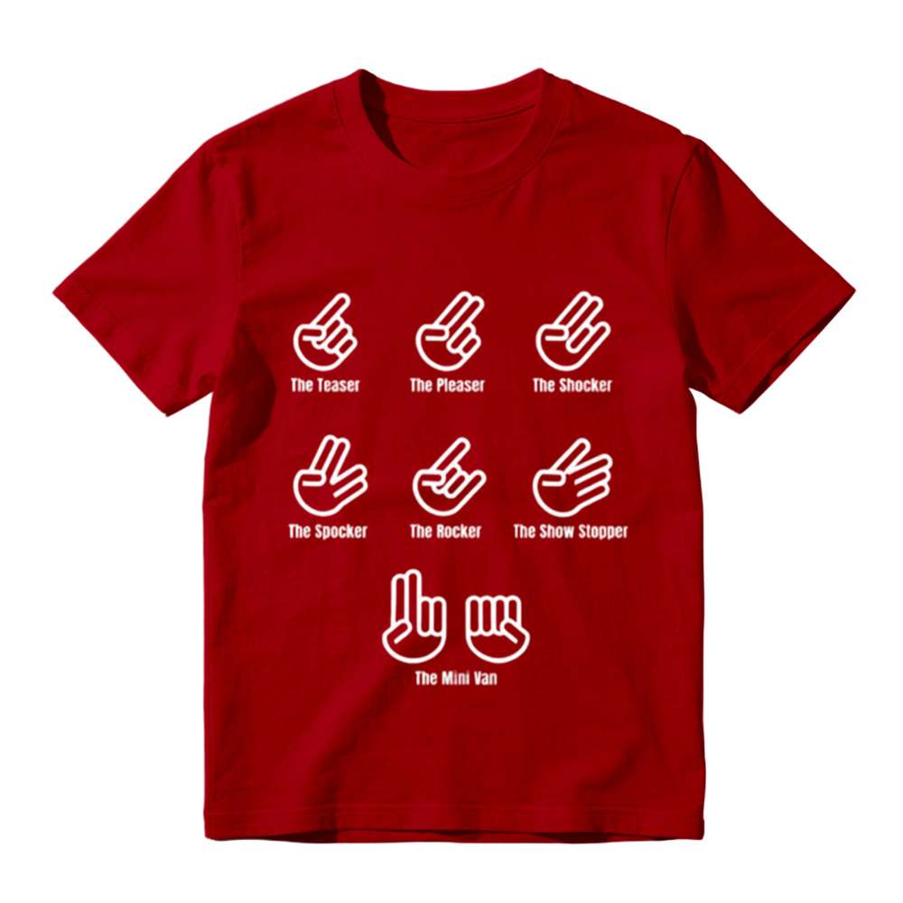 THE SHOCKER, THE SPOCKER, THE MINI VAN Funny hand signals T Shirt, Unisex Cotton 