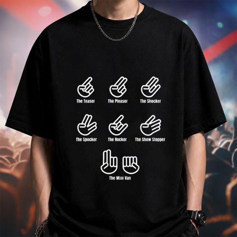 THE SHOCKER, THE SPOCKER, THE MINI VAN Funny hand signals T Shirt, Unisex Cotton 