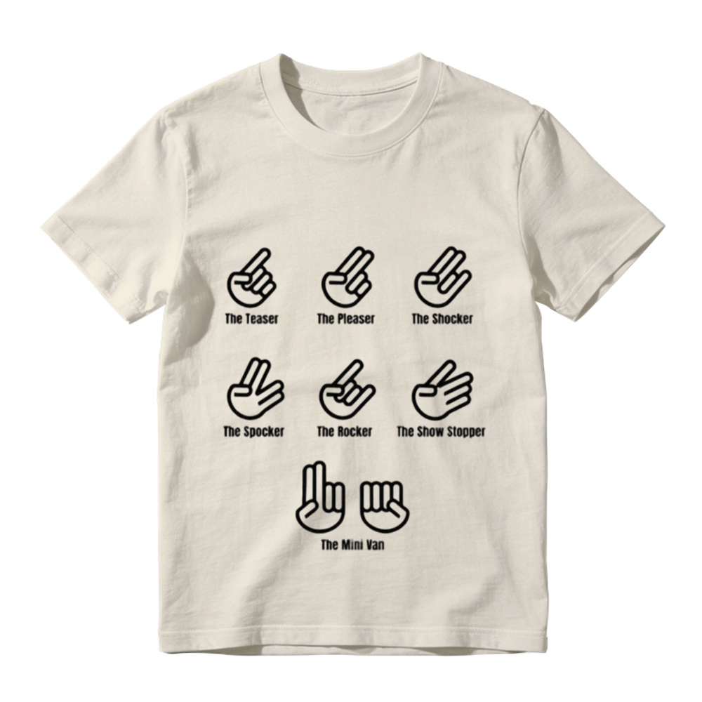 THE SHOCKER, THE SPOCKER, THE MINI VAN Funny hand signals T Shirt, Unisex Cotton 