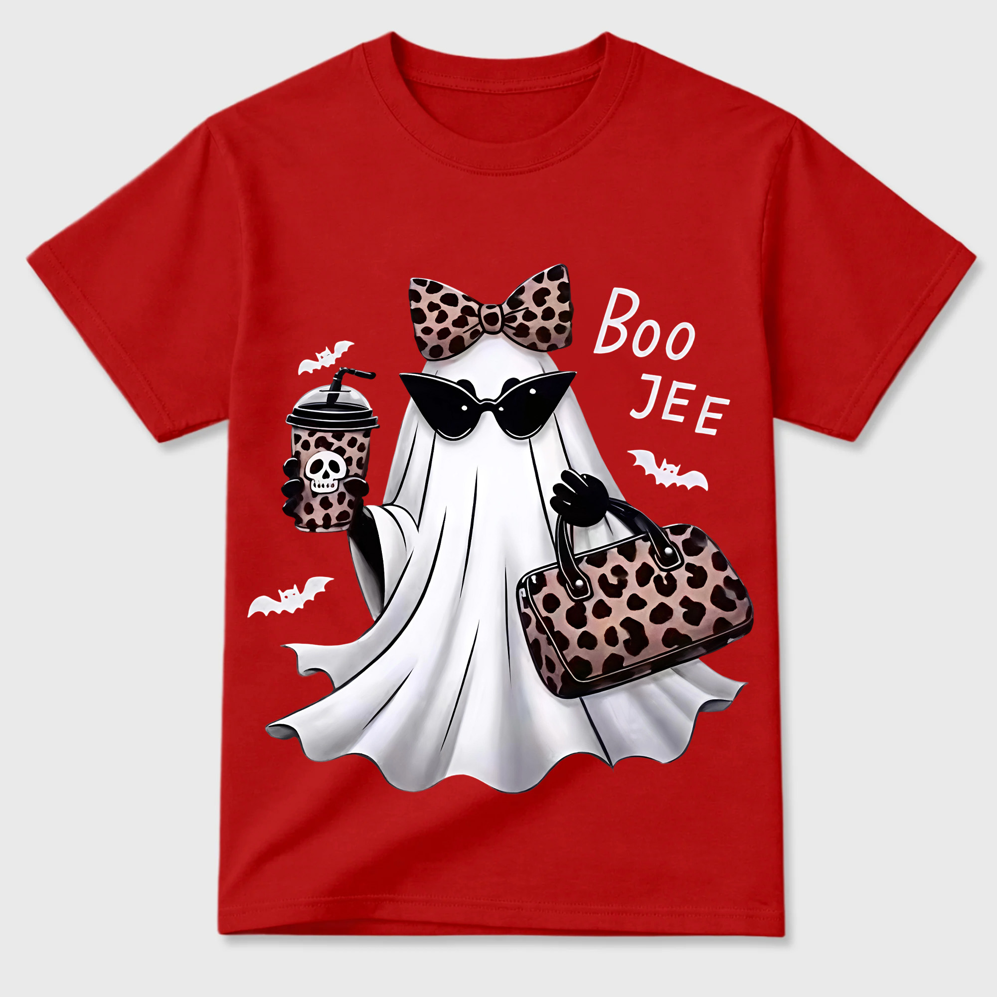 B-J Ghost Shirt Leopard Ghost Tee Ghost Coffee Shirt
