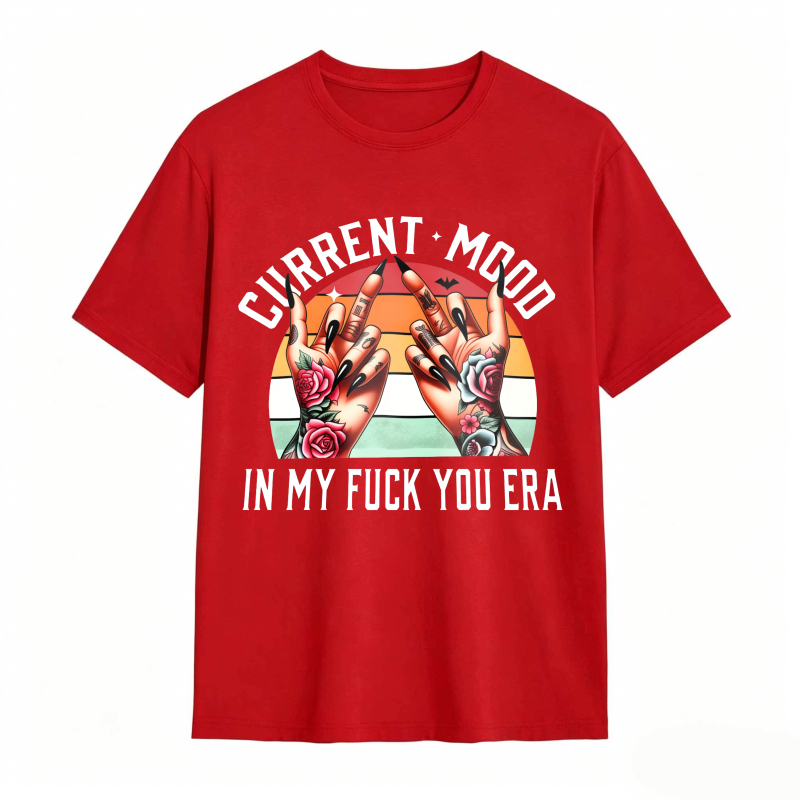Current Mood In My Era With Tattooed Hands And Rose Design Unisex Classic T-shirt