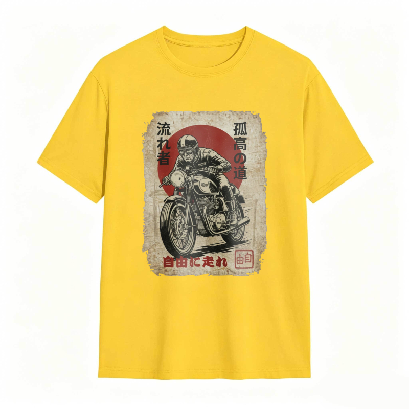Japanese Motorcycle Rider Vintage Poster Design T-shirt