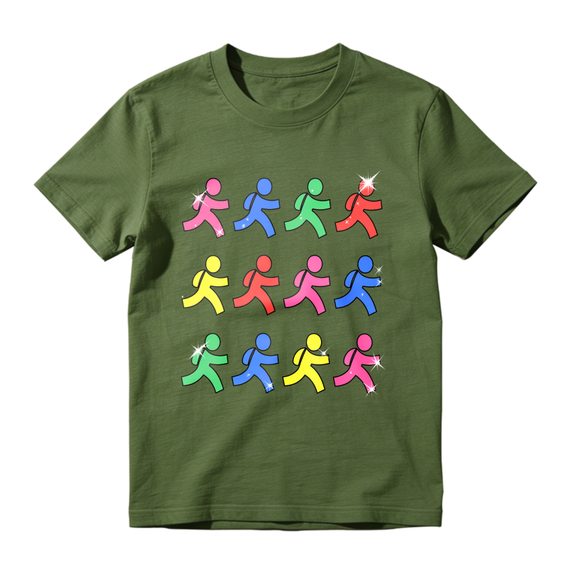 Colorful Running Figures Pattern Unisex Classic T-shirt
