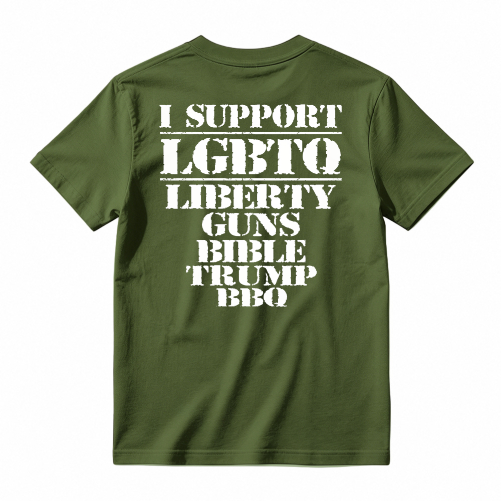 I Support LGBTQ Liberty Guns Bible Trump BBQ Unisex Classic T-shirt