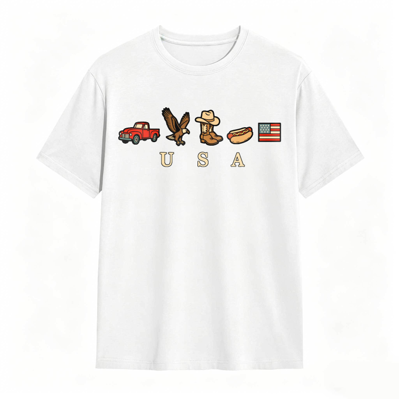 USA Icons Comfort Colors 4th Of July Graphic Tee