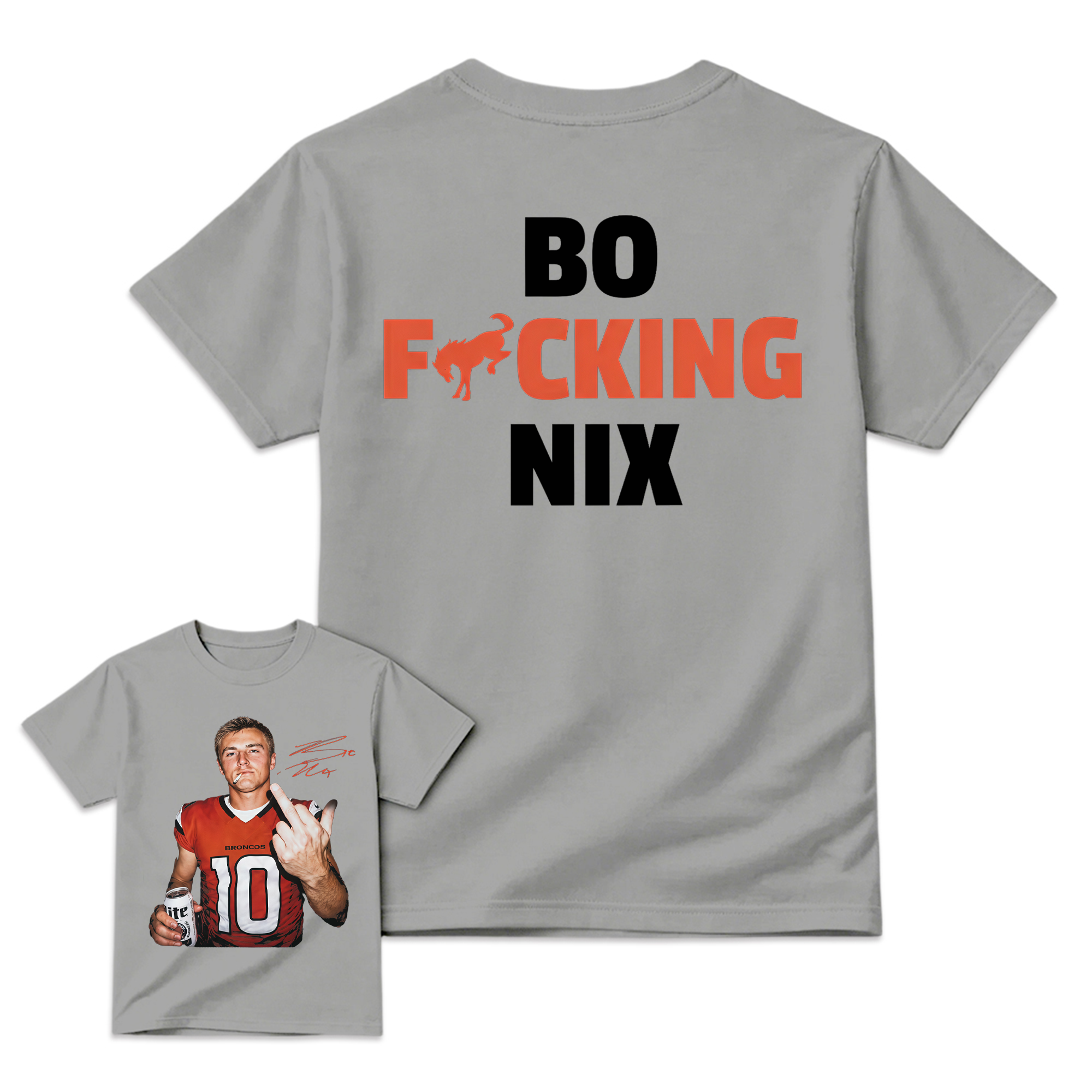 Bo Nix Broncos #10 Graphic Tee , Bold & Edgy Football Fan Apparel