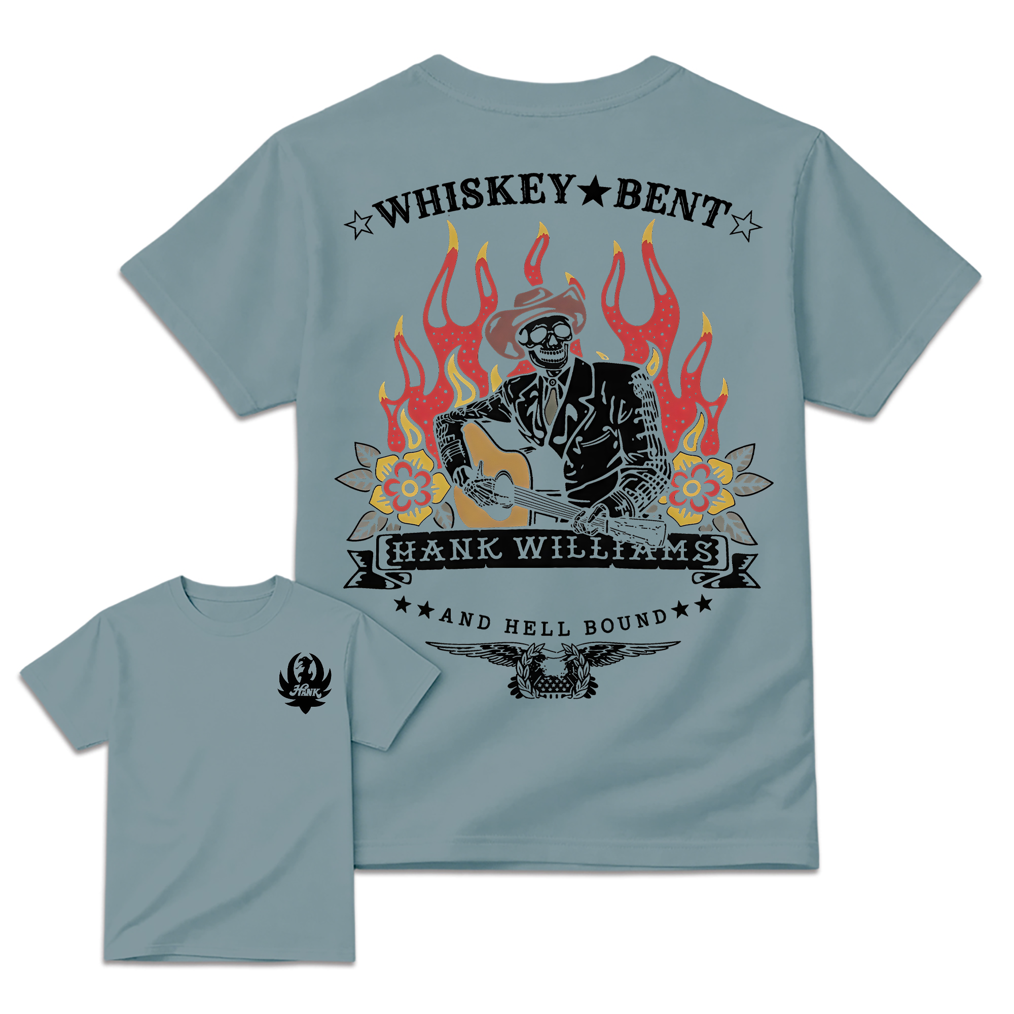 Vintage Country Music Graphic T-Shirt, Whiskey Bent and Hell Bound Western Tee, Retro Outlaw Cowboy Shirt