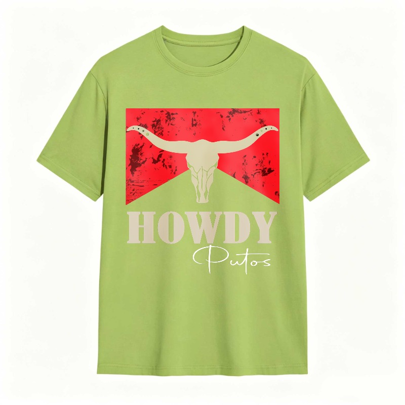 Cow Skull And Howdy Putos Text Design Unisex Classic T-shirt