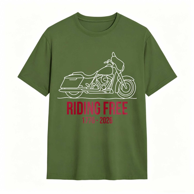 Motorcycle Riding Free 1776 2026 Unisex Classic T-shirt