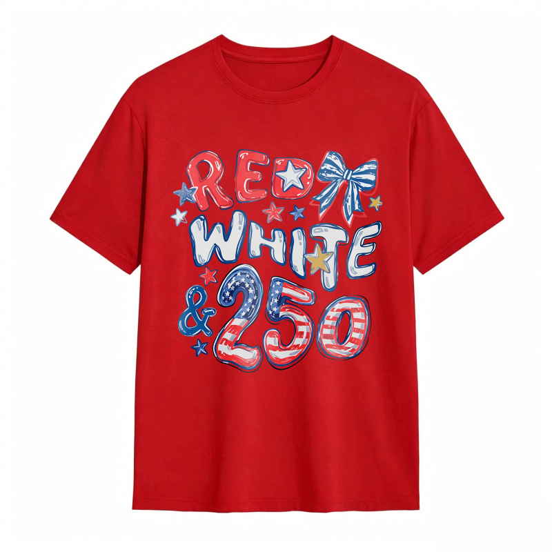 Red White And 250 American Flag Stars And Stripes T-shirt