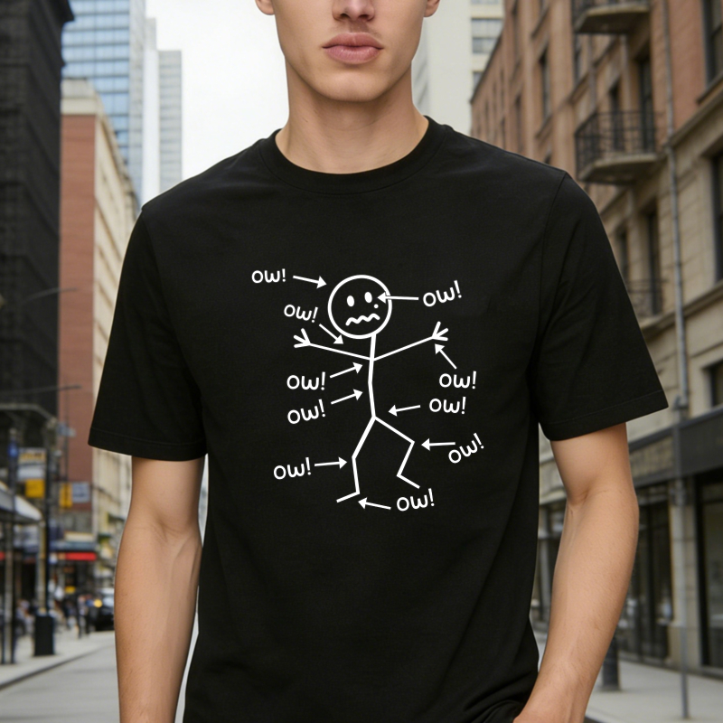 Owl Stick Figure With Arrows And Text Unisex Classic T-shirt