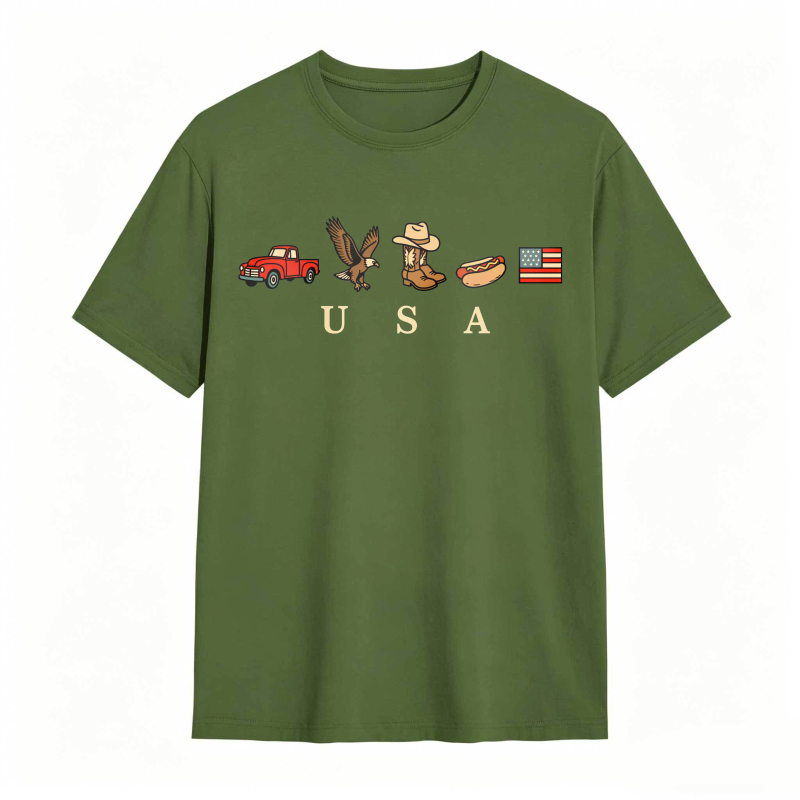 USA Icons Comfort Colors 4th Of July Graphic Tee