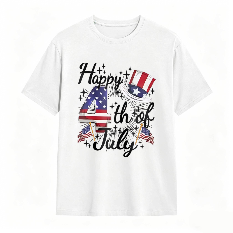 Happy 4th Of July American Flag Stars And Stripes Patriotic Design T-shirt