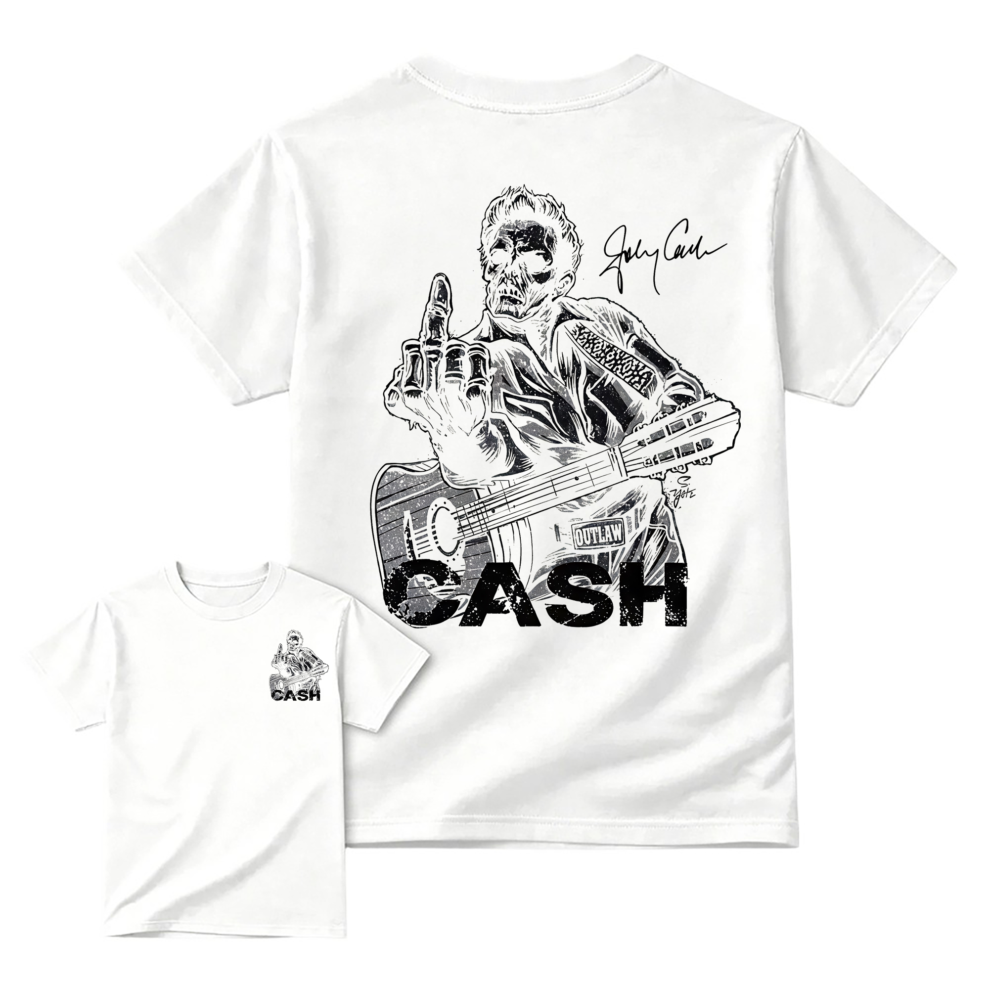 J-C Shirt, Middle Finger Skull Graphic Tee, Country Music Legend Memorial T-Shirt