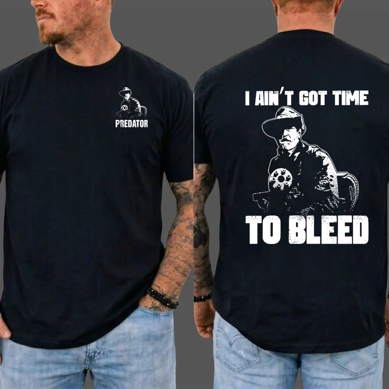 Predator Movie Shirt, I Ain't Got Time To Bleed T-Shirt, Blain Cooper Graphic Tee, Vintage 80s Action Movie Shirt