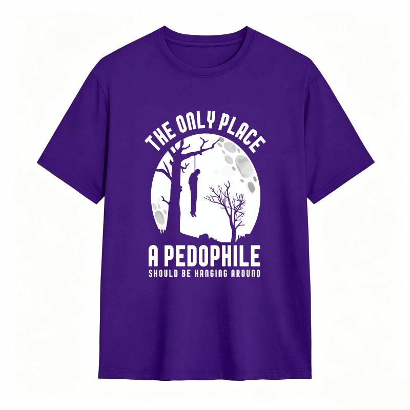 The Only Place A Pedophile Should Be Hanging Around Moon And Tree Silhouette Unisex Classic T-shirt
