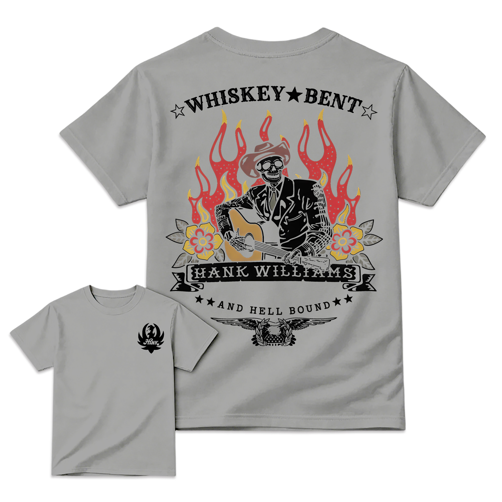 Vintage Country Music Graphic T-Shirt, Whiskey Bent and Hell Bound Western Tee, Retro Outlaw Cowboy Shirt