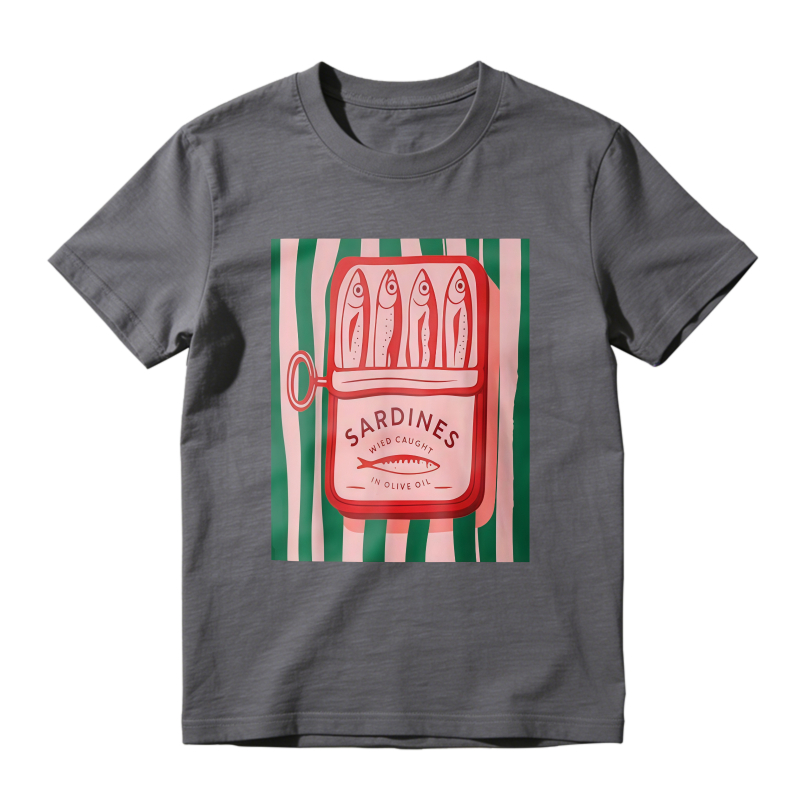 Sardines Can With Fish And Stripes Pattern Unisex Classic T-shirt