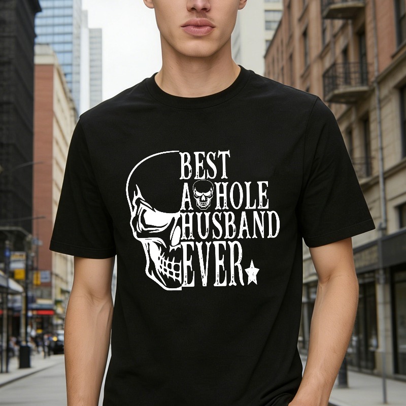 Skull And Text Best A Hole Husband Ever Unisex Classic T-shirt