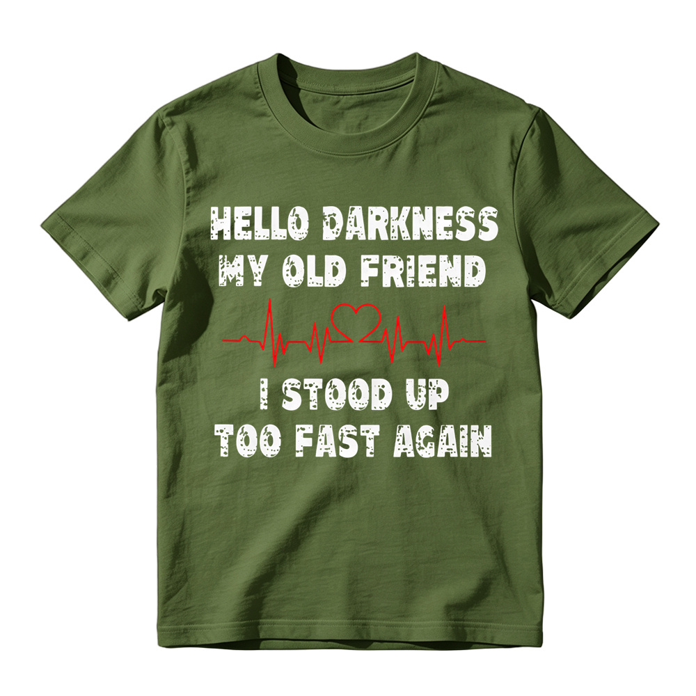 Funny Hello Darkness Shirt, Sarcastic Dark Humor T-Shirt, My Old Friend Quote Shirt, Relatable Mood Graphic Tee, Funny Introvert Shirt, Vintage Saying Tee