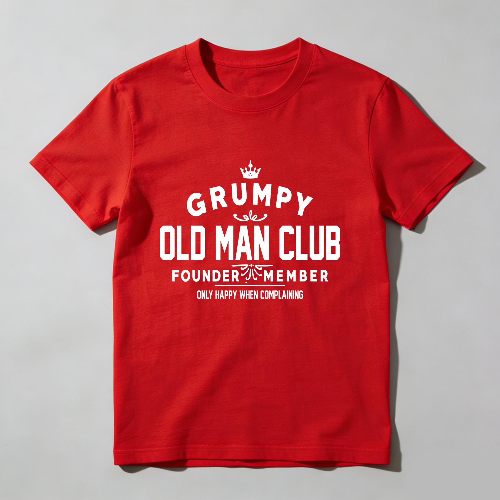 TEECURENT Grumpy Old Man Club Founder Member   Pure Cotton Short Sleeve T Shirt