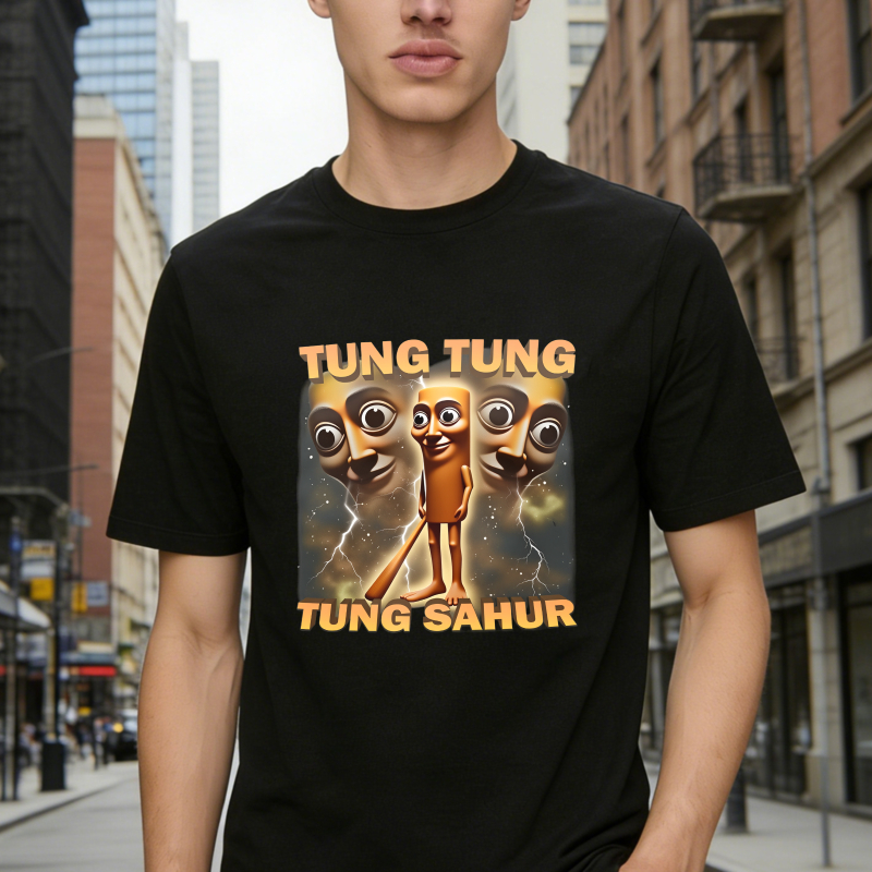 100% Cotton Tung Tung Tung Sahur Graphic Tee