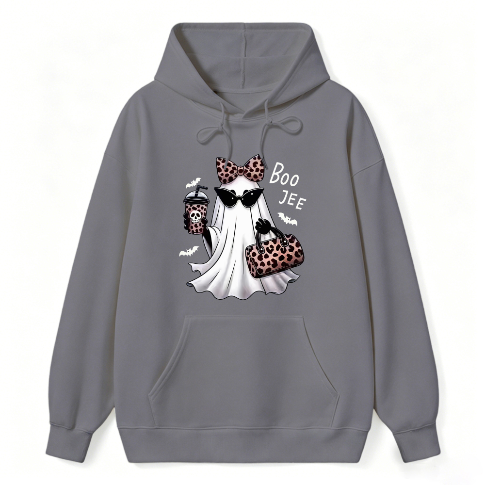 Leopard Bow Sunglasses Ghost Boo Jee Halloween Hoodie