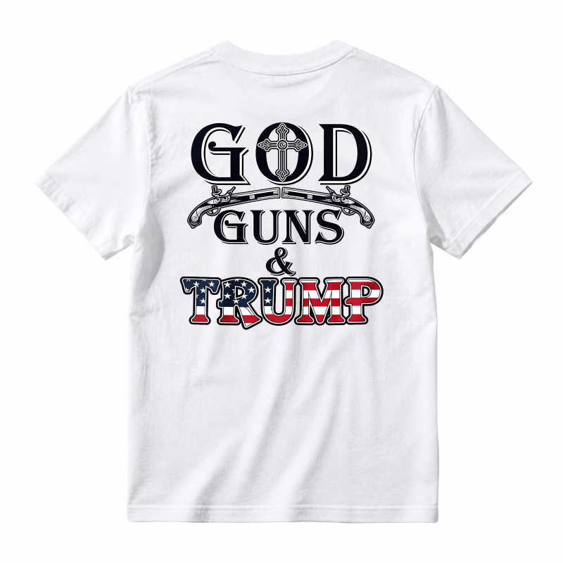God Guns And Trump American Flag Design Unisex Classic T-shirt