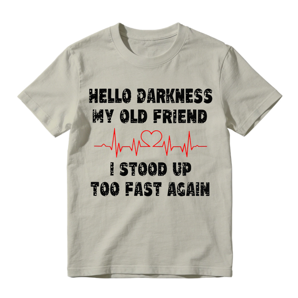 Funny Hello Darkness Shirt, Sarcastic Dark Humor T-Shirt, My Old Friend Quote Shirt, Relatable Mood Graphic Tee, Funny Introvert Shirt, Vintage Saying Tee
