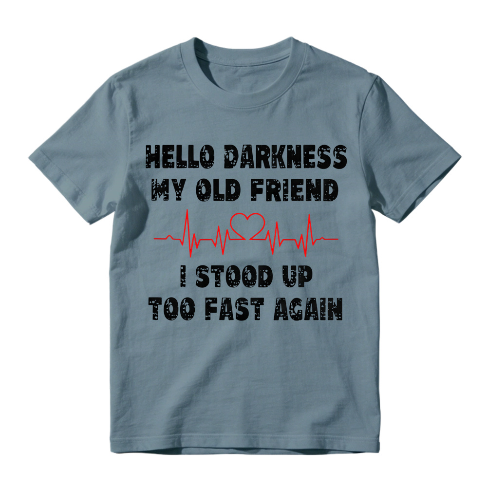 Funny Hello Darkness Shirt, Sarcastic Dark Humor T-Shirt, My Old Friend Quote Shirt, Relatable Mood Graphic Tee, Funny Introvert Shirt, Vintage Saying Tee