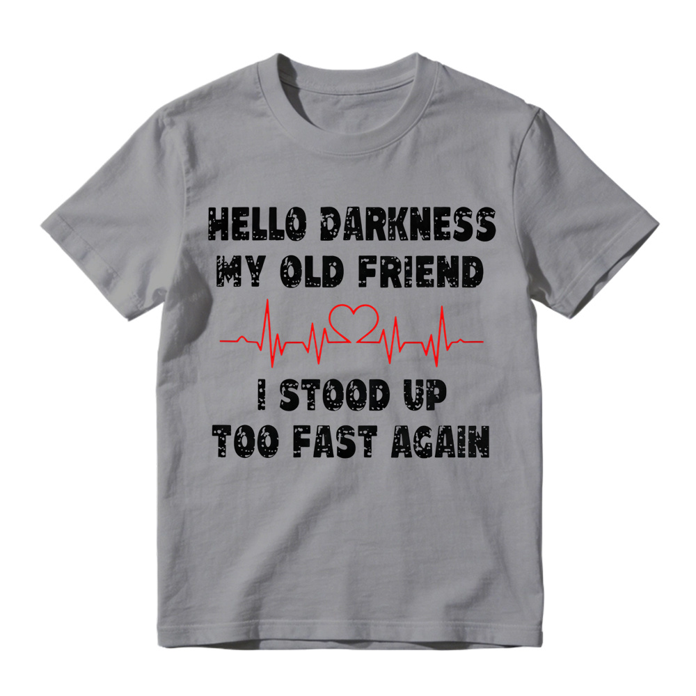 Funny Hello Darkness Shirt, Sarcastic Dark Humor T-Shirt, My Old Friend Quote Shirt, Relatable Mood Graphic Tee, Funny Introvert Shirt, Vintage Saying Tee