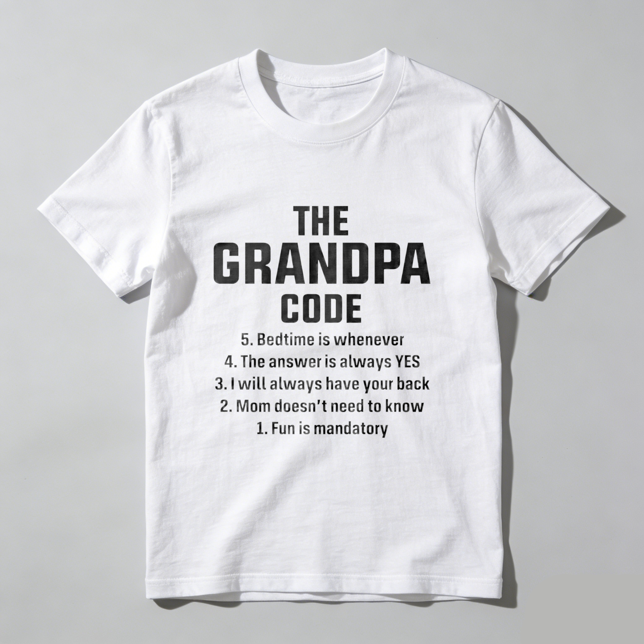 TEECURENT The Grandpa Code Fun Mandatory Yes Always Pure Cotton Short Sleeve T-Shirt