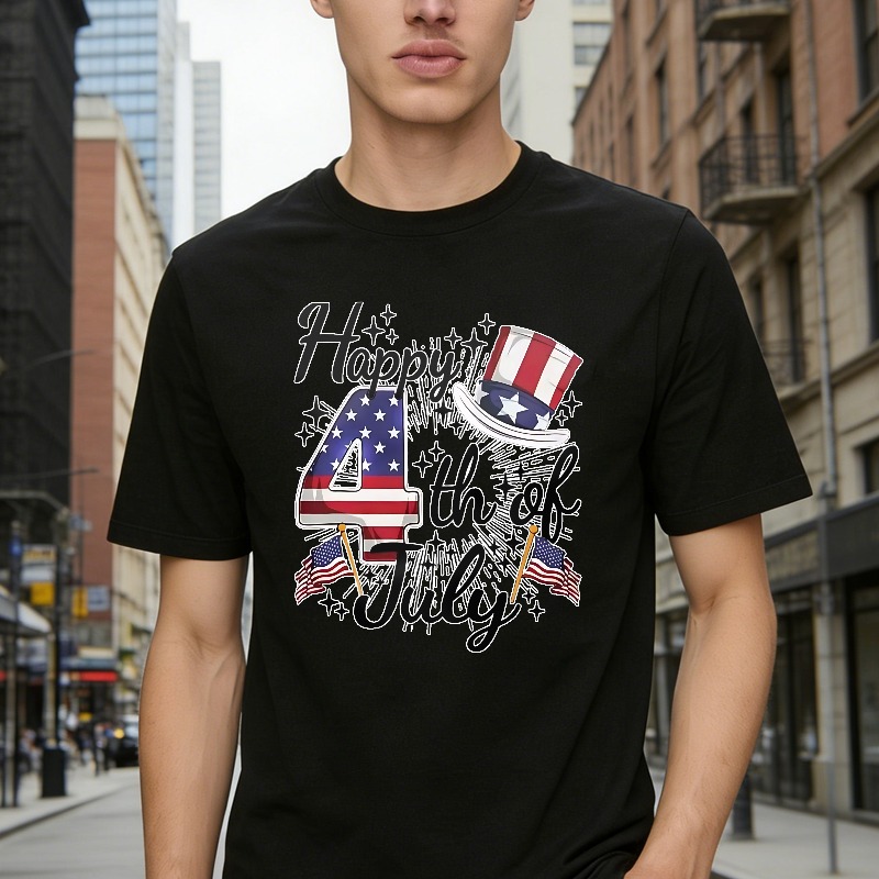 Happy 4th Of July American Flag Stars And Stripes Patriotic Design T-shirt
