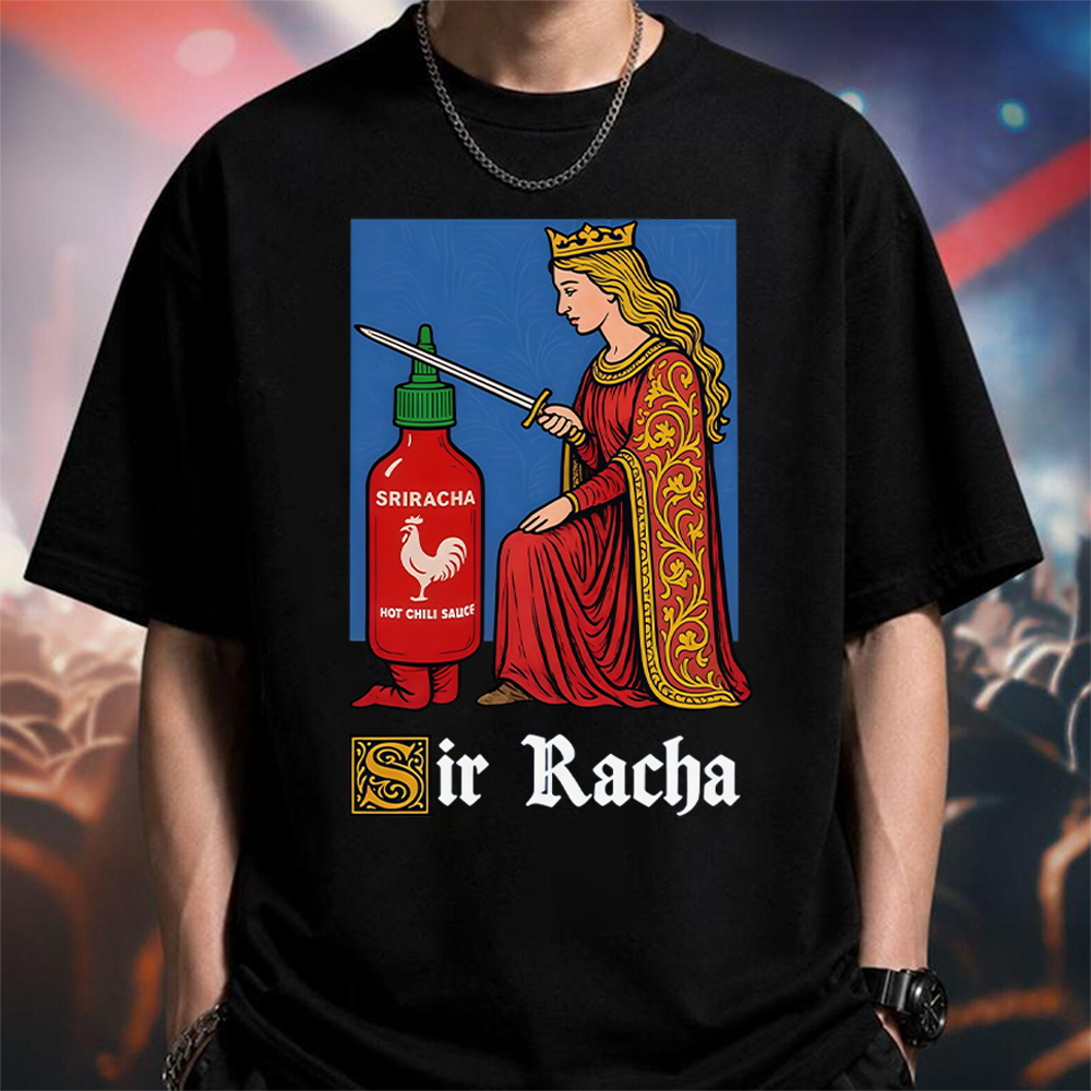 Retro Medieval Art Shirt, Funny Knight Meme Hot Sauce Gift, Red Faire , Unisex