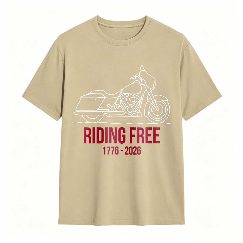 Motorcycle Riding Free 1776 2026 Unisex Classic T-shirt