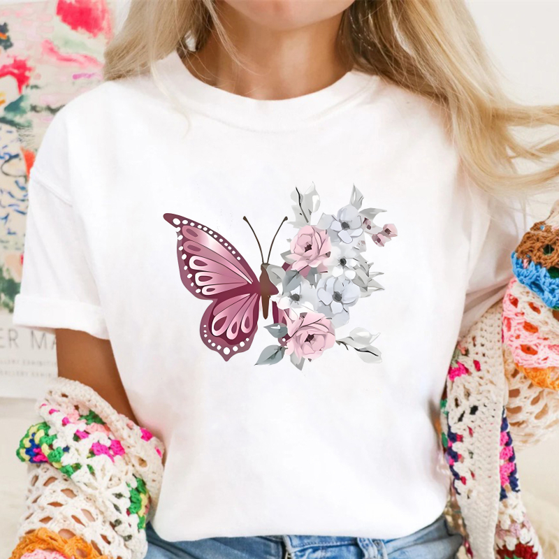 Butterfly And Flowers T-shirt