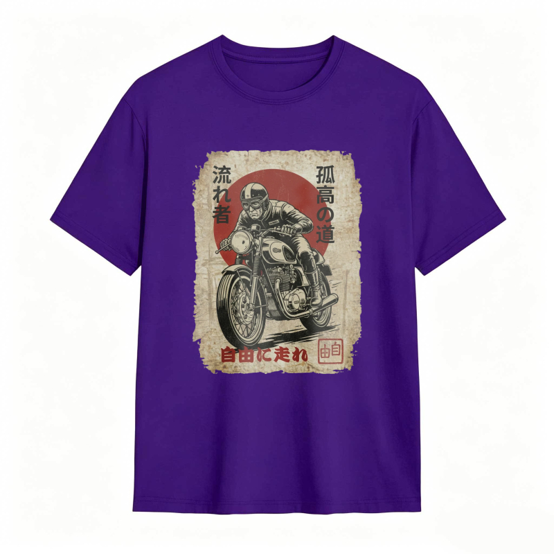 Japanese Motorcycle Rider Vintage Poster Design T-shirt