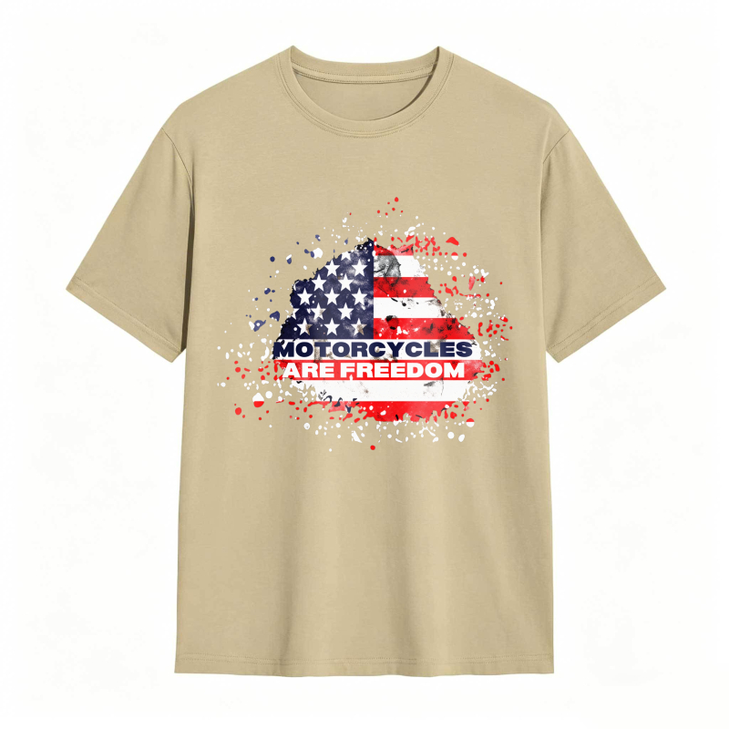 American Flag Motorcycle Freedom Design Unisex Classic T-shirt