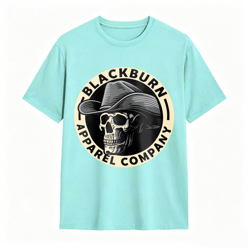 Skull With Cowboy Hat And Blackburn Apparel Company Text Unisex Classic T-shirt