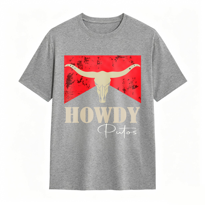 Cow Skull And Howdy Putos Text Design Unisex Classic T-shirt