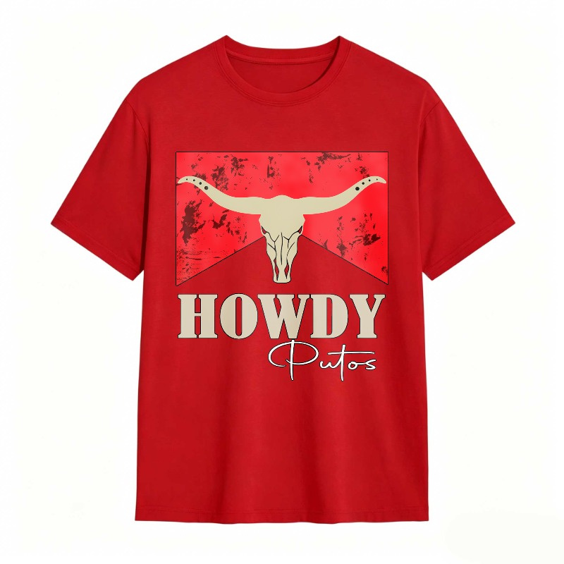 Cow Skull And Howdy Putos Text Design Unisex Classic T-shirt