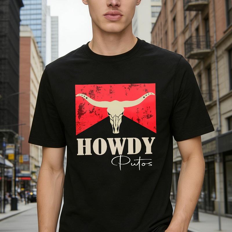 Cow Skull And Howdy Putos Text Design Unisex Classic T-shirt