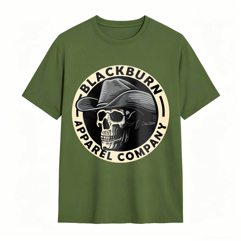 Skull With Cowboy Hat And Blackburn Apparel Company Text Unisex Classic T-shirt
