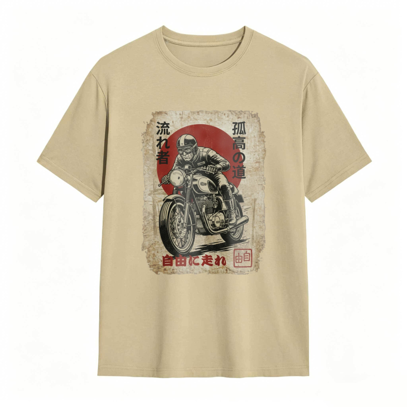 Japanese Motorcycle Rider Vintage Poster Design T-shirt